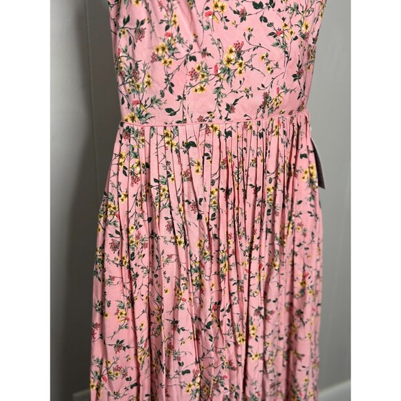 NEW Gal Meets Glam Sarah Sleeveless Midi Dress Pink Floral Garden Party Size 2‎ - Picture 4 of 11